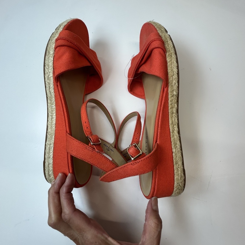 NWOT Talbots Bright Papaya Pamela Twist Summer Shoe/Sandle Style Wedge‎ 8.5 - Picture 5 of 8